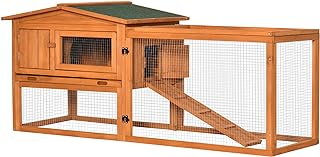 PawHut Conejera de Madera Exterior